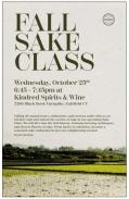 Tasting Event - Fall Sake Class (750)